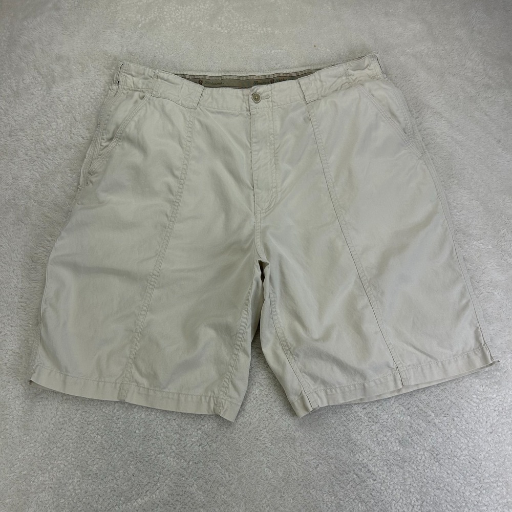 Tommy Bahama Relax Shorts Mens 36 Khaki Beige Front Seam Utility Pocket Outdoor